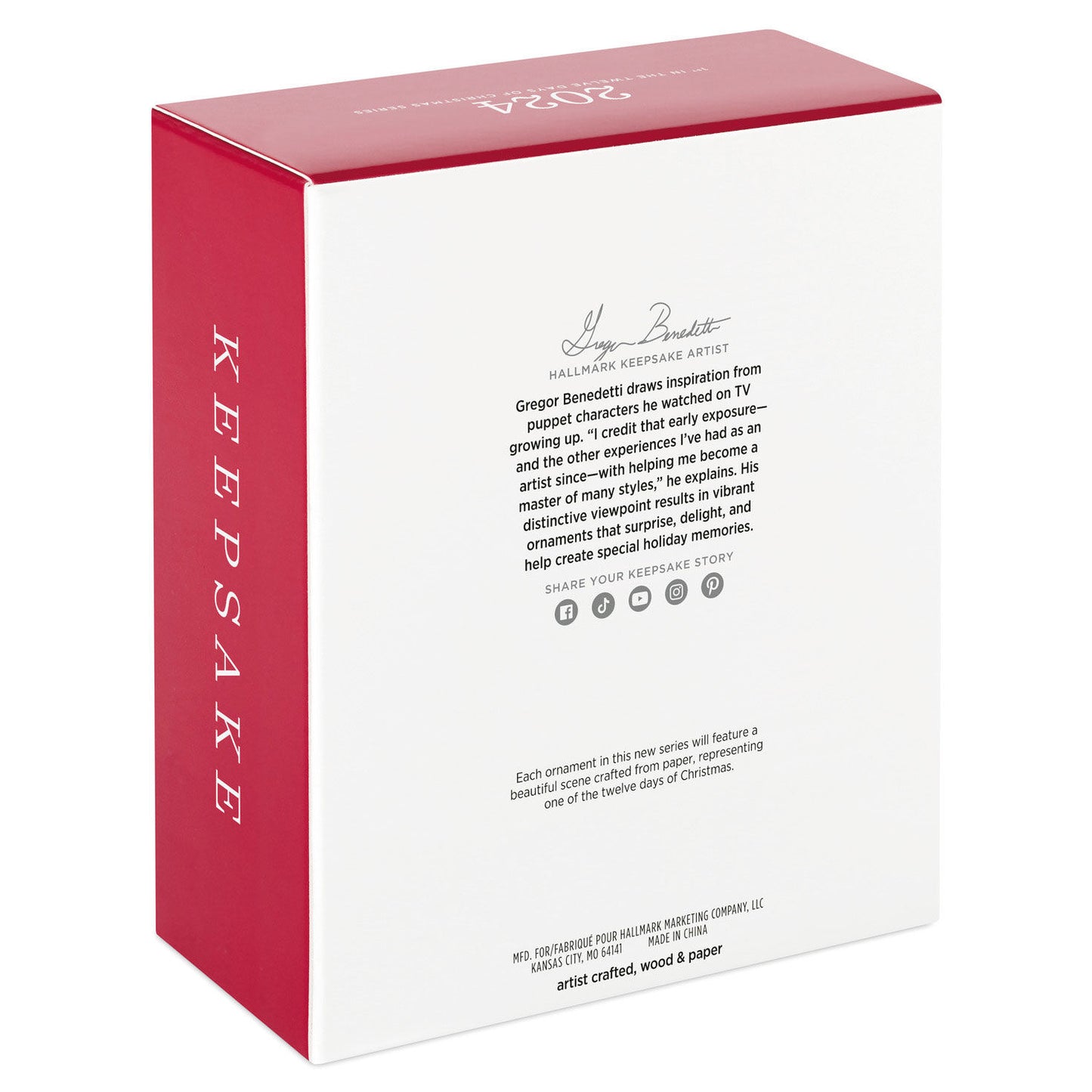 Twelve Days of Christmas Papercraft — Hallmark Keepsake Christmas Ornament