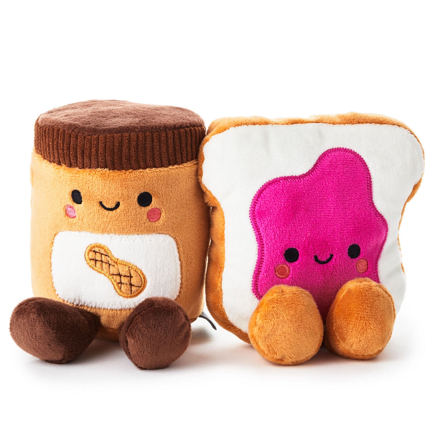 Peanut Butter and Jelly Magnetic Plush – Better Together duo, soft plush characters with embroidered details, side view.