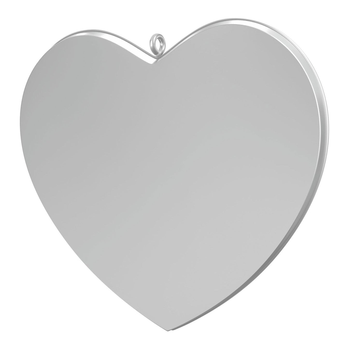 Pizza My Heart — Hallmark Keepsake Ornament, heart-shaped design, smooth silver finish, flat view showcasing the surface.