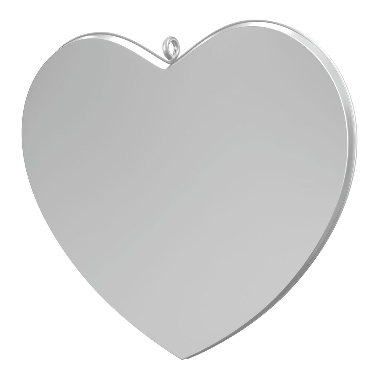 Pizza My Heart — Hallmark Keepsake Ornament, heart-shaped design, smooth silver finish, flat view showcasing the surface.