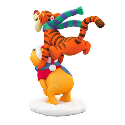 Disney Winnie the Pooh, Leapfrogging Friends — Hallmark Keepsake Christmas Ornament featuring Pooh and Tigger playing leapfrog in the snow.
