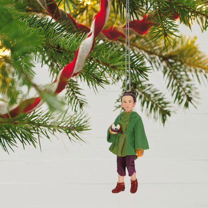 Star Wars™: Obi—Wan Kenobi™ A Princess and Her Droid — Hallmark Keepsake Christmas Ornament, detailed figurine of Leia Organa with Lola, hanging on a Christmas tree.