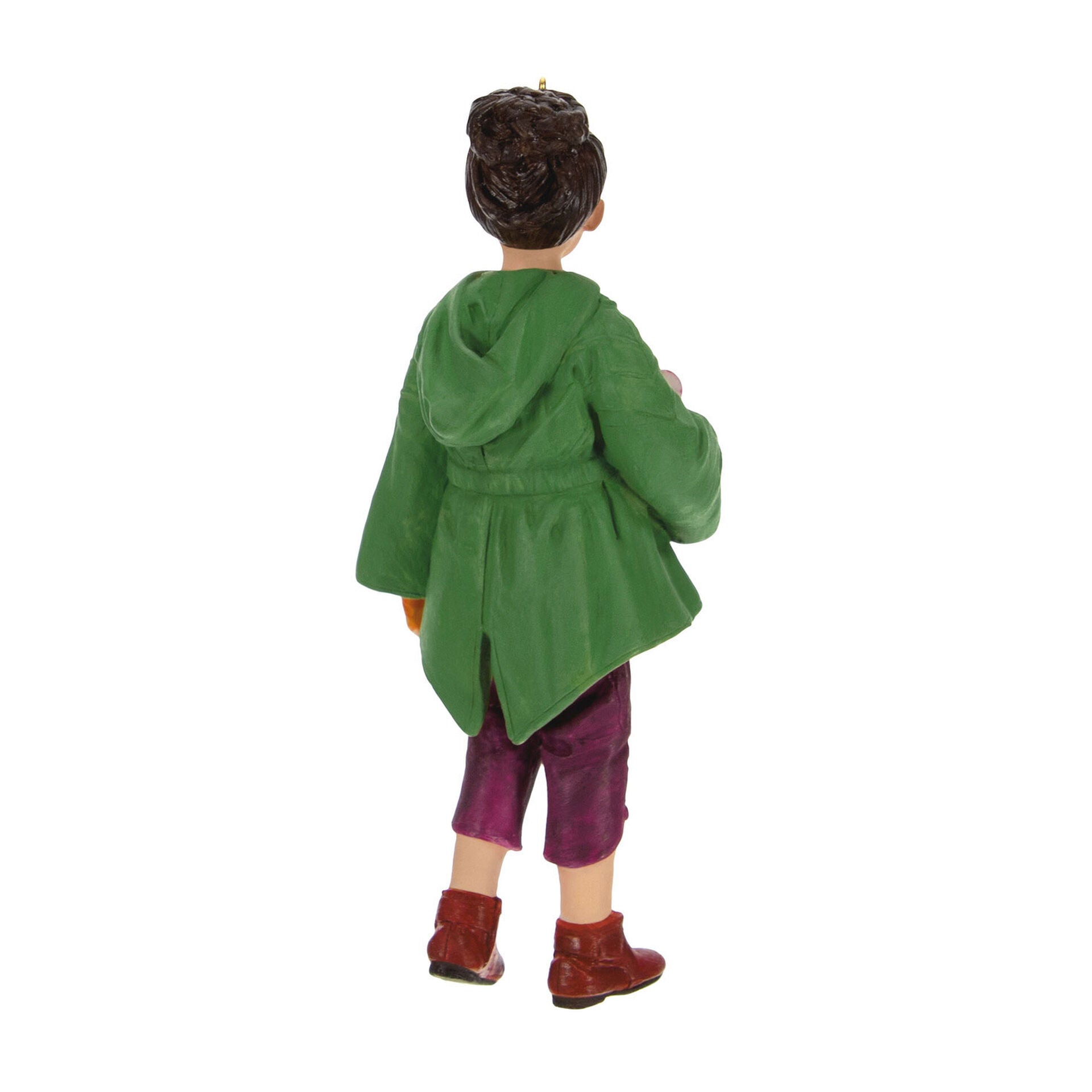 Star Wars™: Obi—Wan Kenobi™ A Princess and Her Droid — Hallmark Keepsake Christmas Ornament features Leia Organa in green hooded jacket, back view.