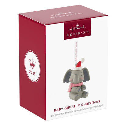 Baby Girl's 1st Christmas ,Elephant — 2025 Hallmark Keepsake Christmas Ornament