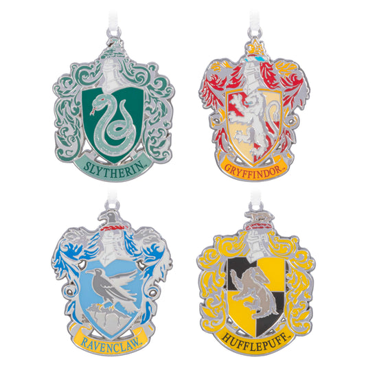 Harry Potter™ Hogwarts™ House Crest Metal Ornaments, Set of 4 — Hallmark Keepsake Christmas Ornaments