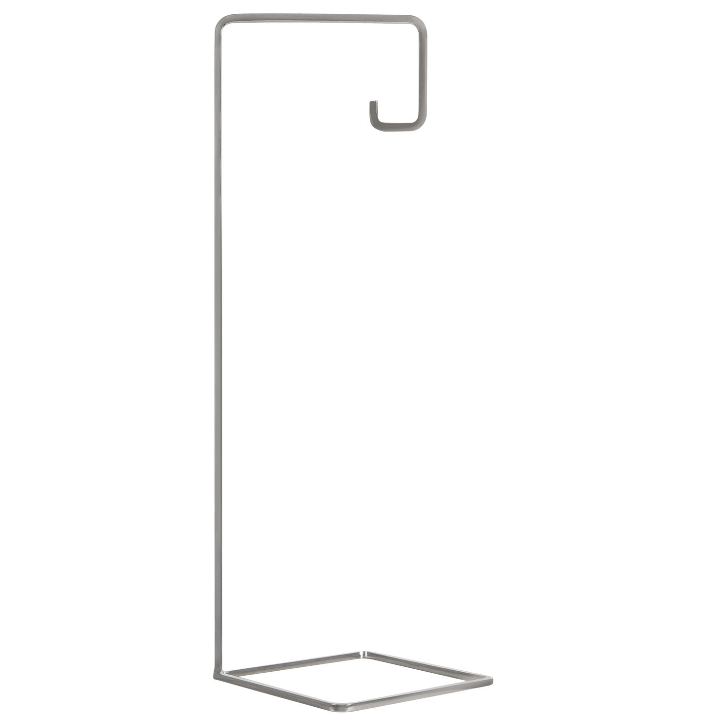Silver, metal — 2026 Hallmark Keepsake 10.25" Christmas ornament stand with a geometric design for displaying ornaments.