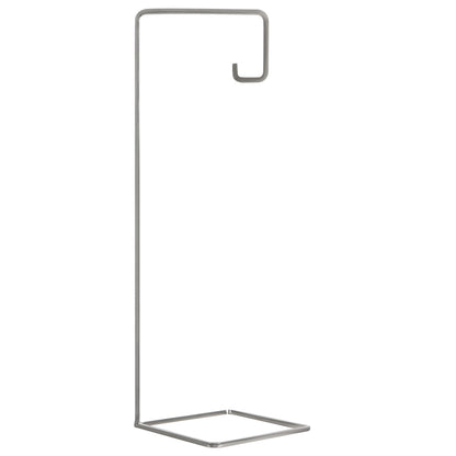 Silver, metal — 2026 Hallmark Keepsake 10.25" Christmas ornament stand with a geometric design for displaying ornaments.