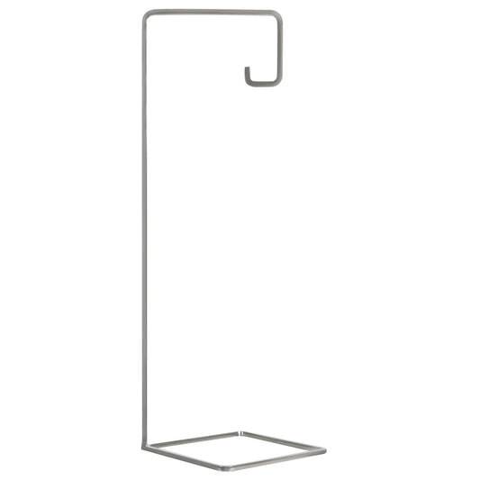 Silver, metal — 2026 Hallmark Keepsake 10.25" Christmas ornament stand with a geometric design for displaying ornaments.