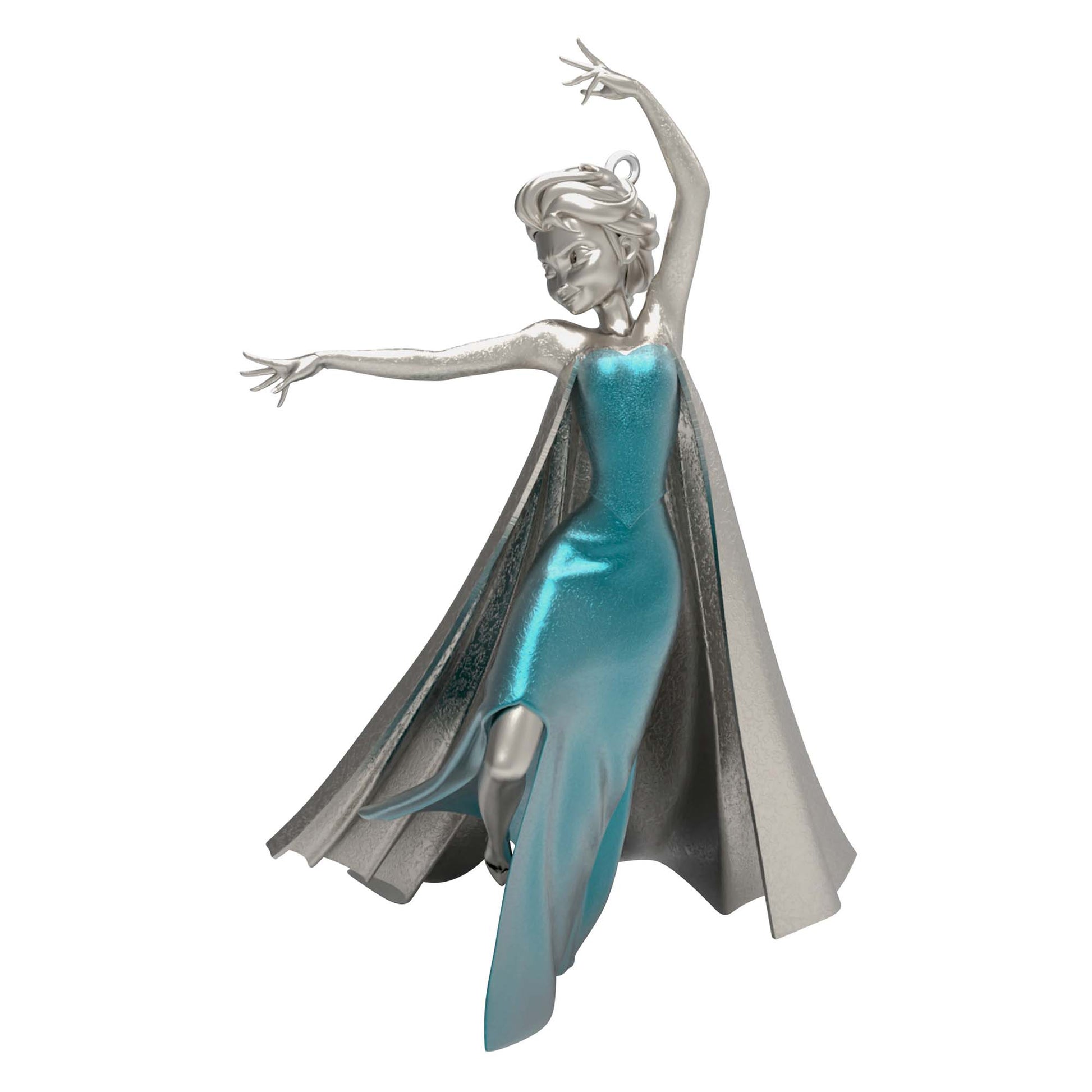 Disney 100 years of wonder Pixar and Princesses, set of 4 — Hallmark Keepsake Christmas ornament featuring Elsa from Frozen in silver and blue detail.