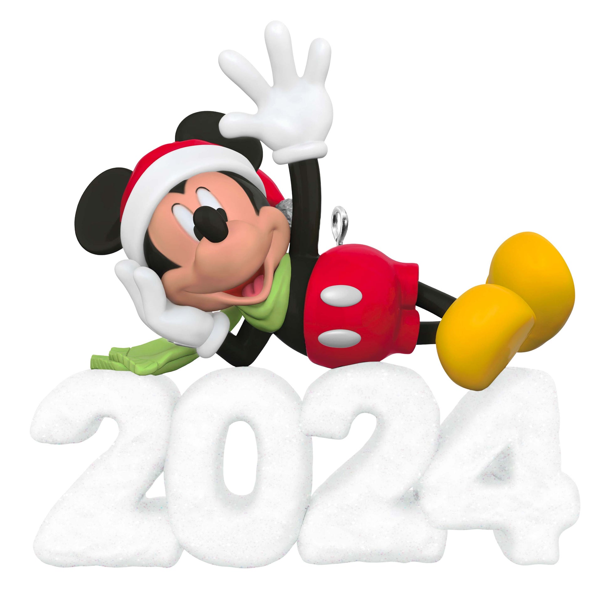 Disney Mickey Mouse, A Year of Disney Magic — Hallmark Keepsake Christmas Ornament, plastic, colourful, featuring glittery 2024 detail.