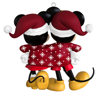 Disney Mickey and Minnie, Sweater-Sharing Sweethearts — 2025 Hallmark Keepsake Christmas Ornament