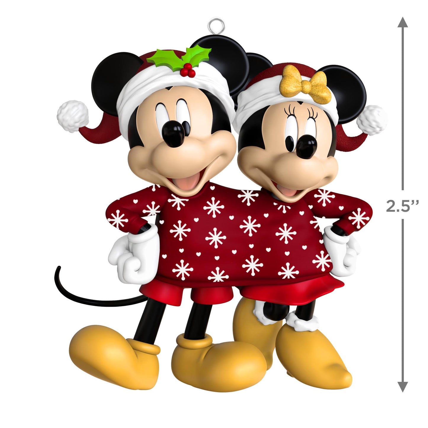 Disney Mickey and Minnie, Sweater-Sharing Sweethearts — 2025 Hallmark Keepsake Christmas Ornament