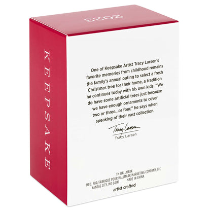 Coveted Gift, A Christmas Story 40th Anniversary — Hallmark Keepsake Christmas Ornament box featuring Tracy Larsen's designer details and brand description.