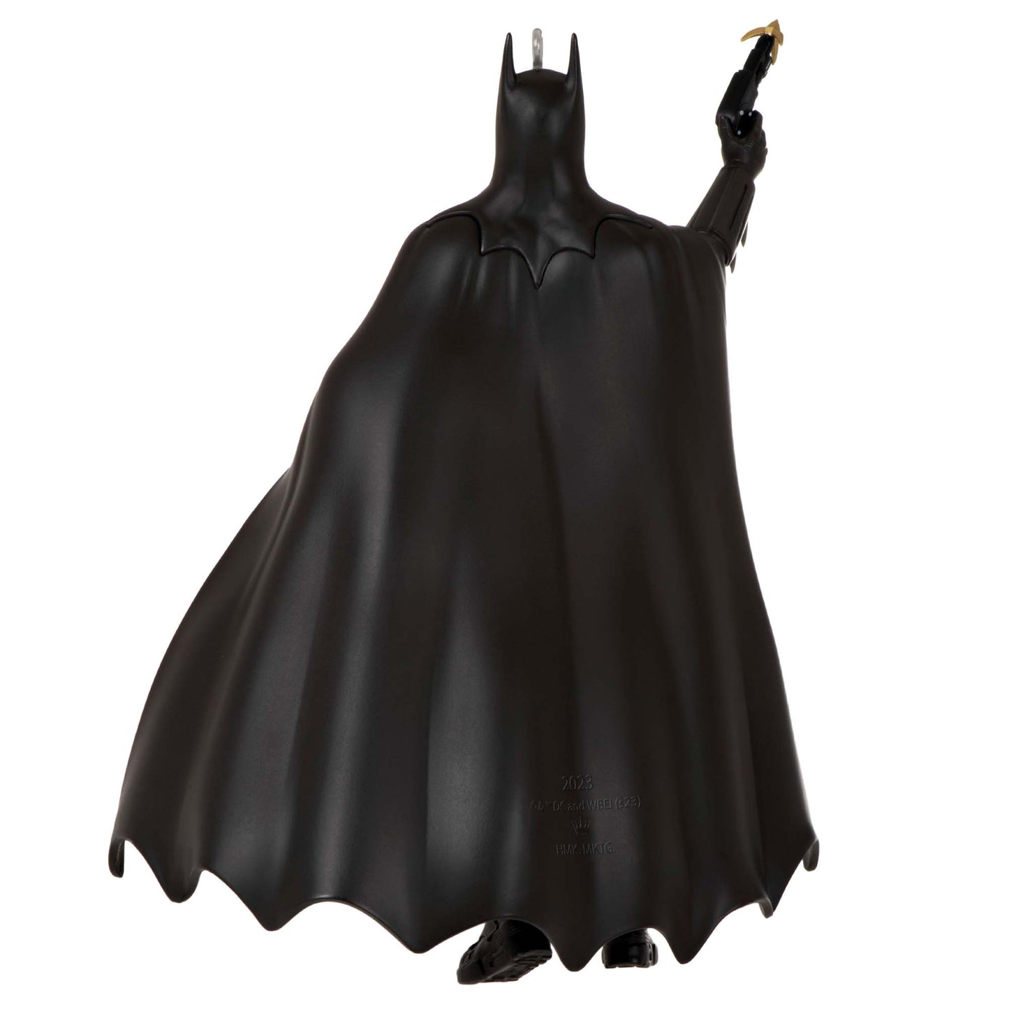 DC 1989 Batman — Hallmark Keepsake Christmas Ornament, black figure with flowing cape, holding a batarang, back view