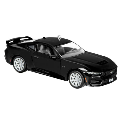 Ford Mustang GT (Metal) — Hallmark Keepsake Christmas Ornament. Sleek black sports car model with detailed interior and rear spoiler.