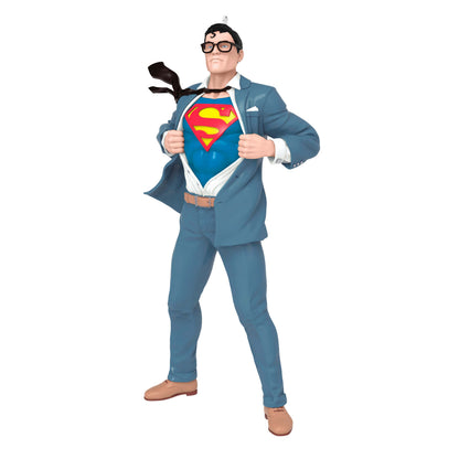 DC™ Superman™ Clark Kent™ — Hallmark Keepsake Christmas Ornament, plastic figure in blue suit revealing S-Shield underneath.