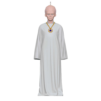 Star Trek™ The Keeper — Hallmark Keepsake Christmas Ornament featuring smooth white robe and detailed facial design, hanging on a hook.