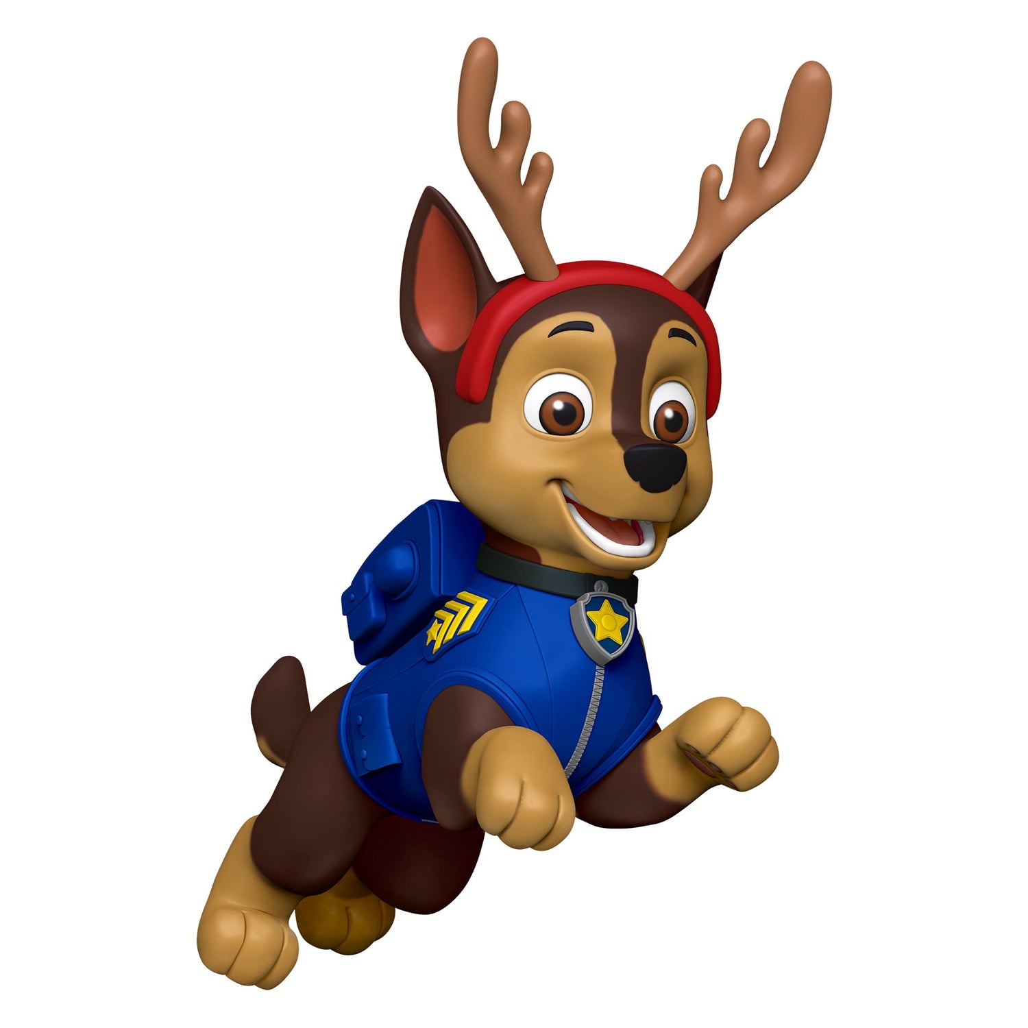 Paw Patrol™, Chase's Pawsome Holiday — 2025 Hallmark Keepsake Christmas Ornament, detailed featuring Chase in a reindeer headband.