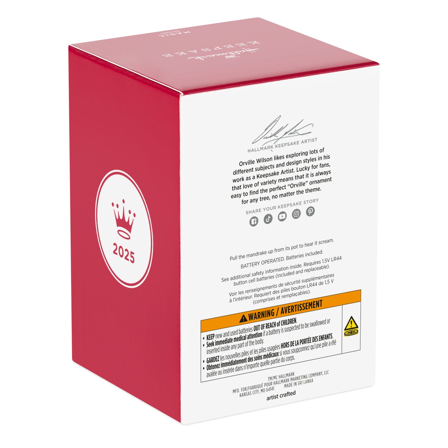 Harry Potter™ Mandrake™ With Sound — 2025 Hallmark Keepsake Christmas Ornament