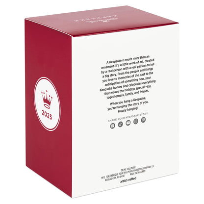 Ghostbusters™, Slimer — 2025 Hallmark Keepsake Christmas Ornament packaging, red box with text and logo on side view.