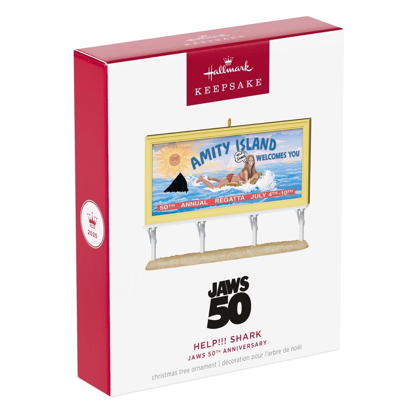 Jaws 50th Anniversary, "Help!!! Shark" — 2025 Hallmark Keepsake Christmas Ornament