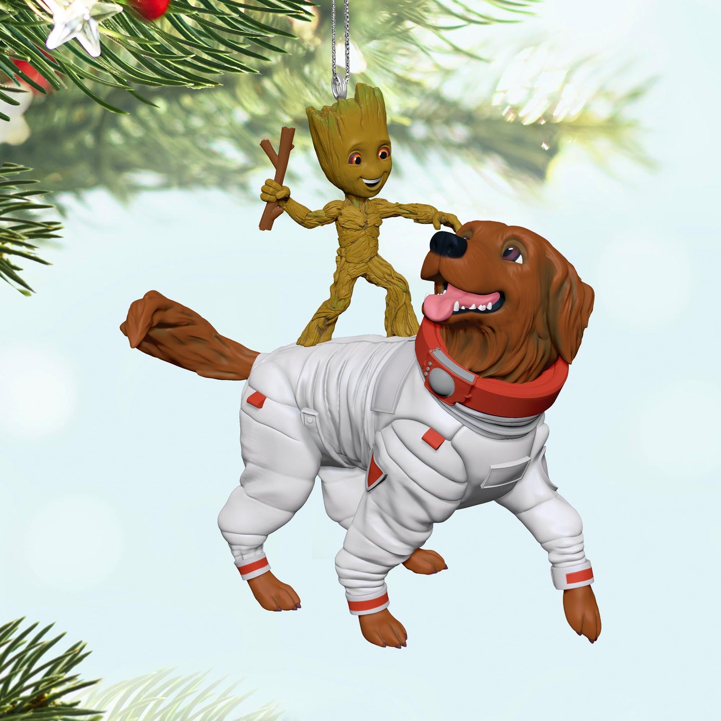 Marvel, Guardians of the Galaxy, Groot and Cosmo — 2025 Hallmark Keepsake Christmas Ornament