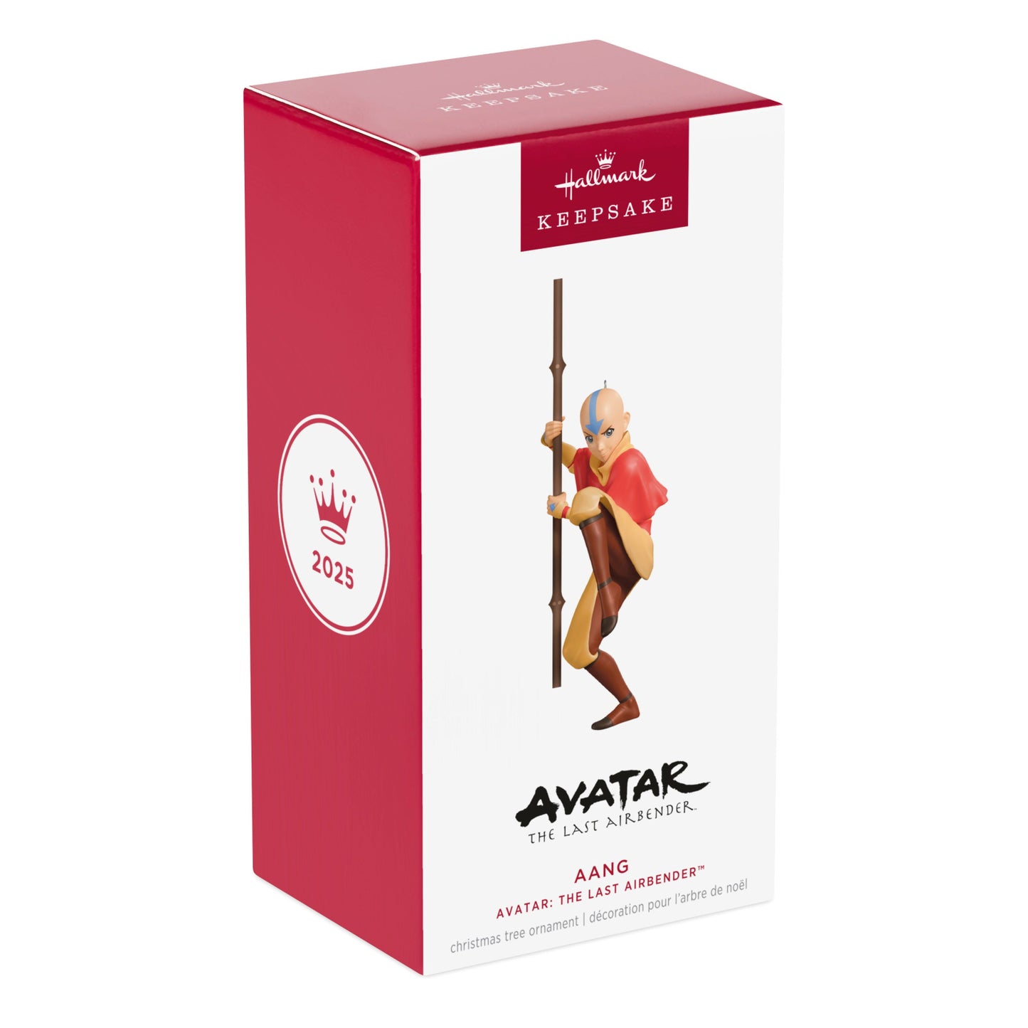 Avatar: The Last Airbender™, Aang — 2025 Hallmark Keepsake Christmas Ornament in packaging with vibrant colours and design.