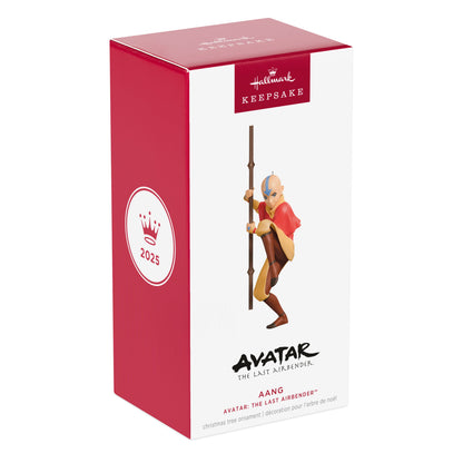 Avatar: The Last Airbender™, Aang — 2025 Hallmark Keepsake Christmas Ornament in packaging with vibrant colours and design.