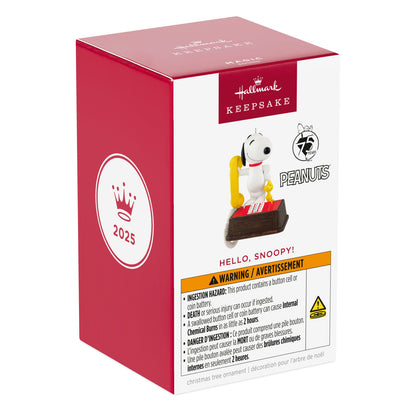 Peanuts® 75th Anniversary, Hello, Snoopy! Ornament With Sound — 2025 Hallmark Keepsake Christmas Ornament