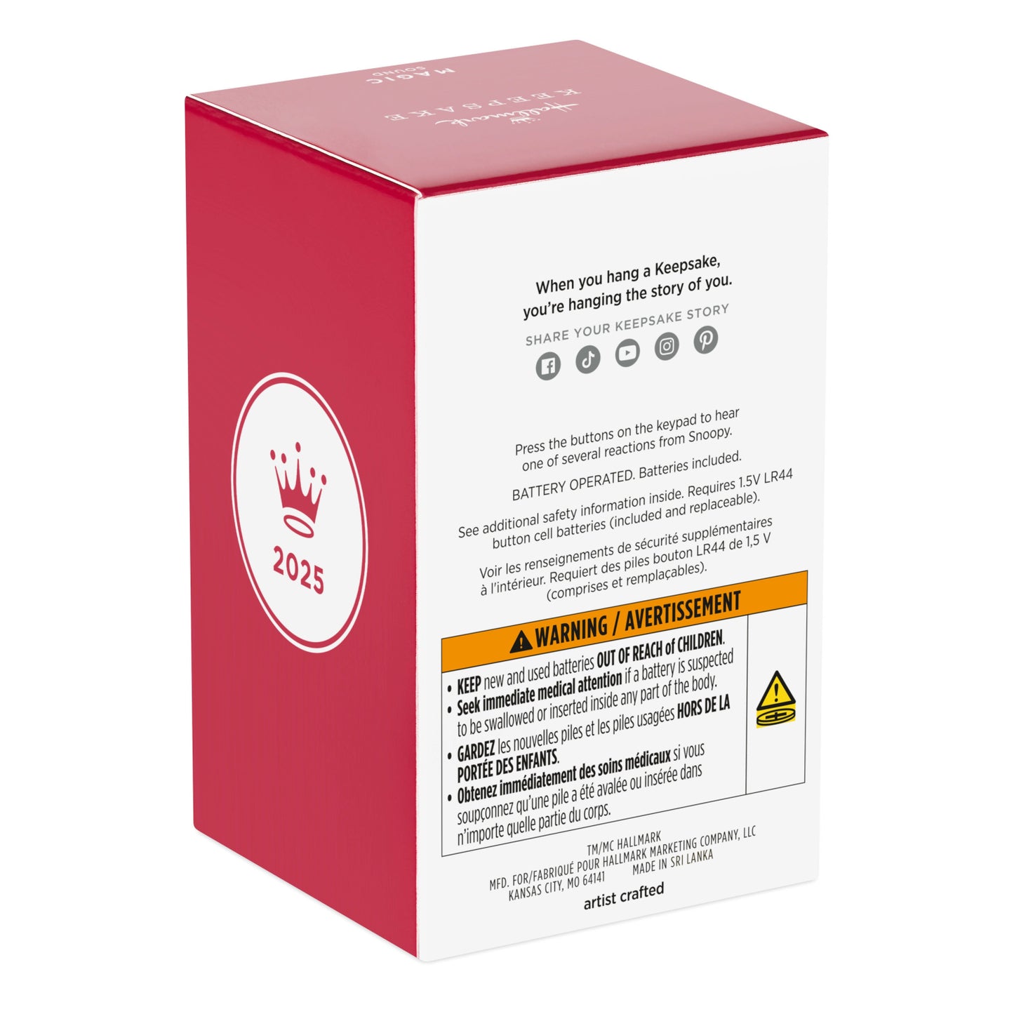 Peanuts® 75th Anniversary, Hello, Snoopy! Ornament With Sound — 2025 Hallmark Keepsake Christmas Ornament