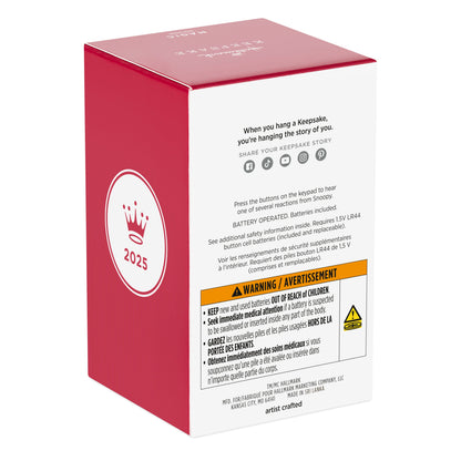 Peanuts® 75th Anniversary, Hello, Snoopy! Ornament With Sound — 2025 Hallmark Keepsake Christmas Ornament