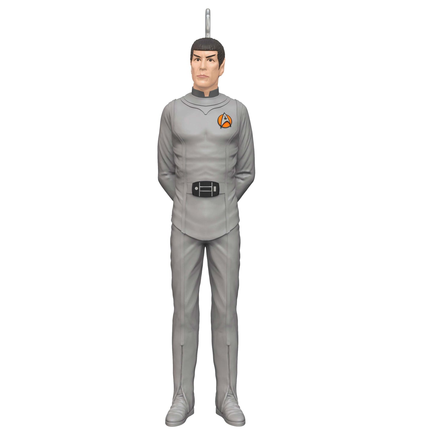 Star Trek™: The Motion Picture Spock (Miniature) — Hallmark Keepsake Christmas Ornament, grey uniform in upright stance, detailed design.
