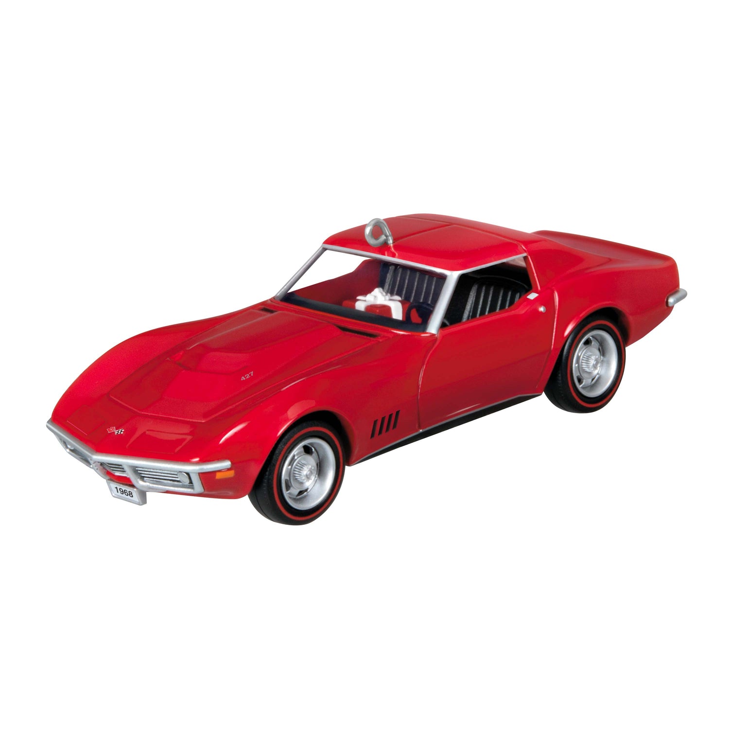 Classic American Cars 1968 Chevrolet® Corvette® L88 (Metal) ornament in vibrant red, showcasing detailed interior and hood design
