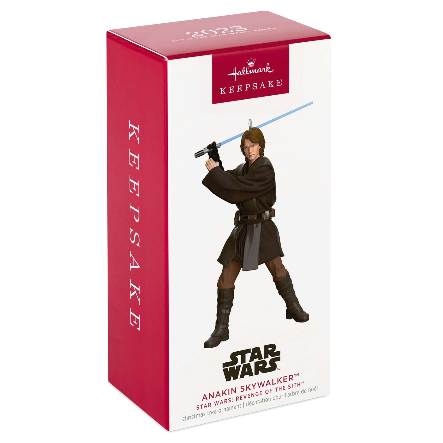 Star Wars™: Revenge of the Sith, Anakin Skywalker — Hallmark Keepsake Christmas Ornament in packaging, showcasing the character's detail and lightsaber.