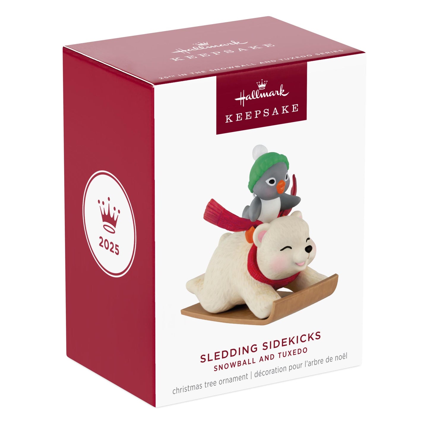 Sledding Sidekicks, 25th in the Snowball and Tuxedo Series — 2025 Hallmark Keepsake Christmas Ornament