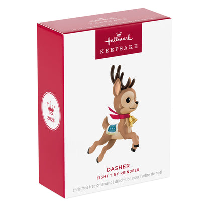 Dasher, 1st in the Eight Tiny Reindeer Series — 2025 Hallmark Keepsake Christmas Ornament