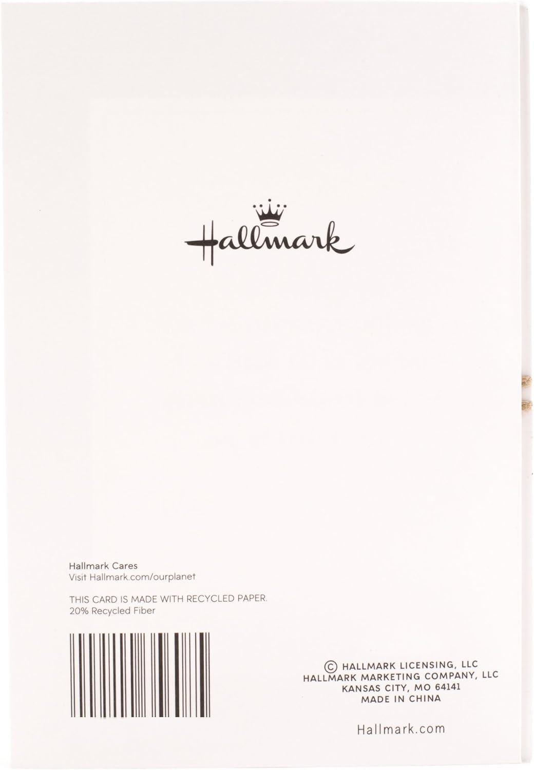 Hallmark Our Anniversary Card Celebrating us Love, Celebrating us (499RZB1025) back view showing logo and recycling information on paper.