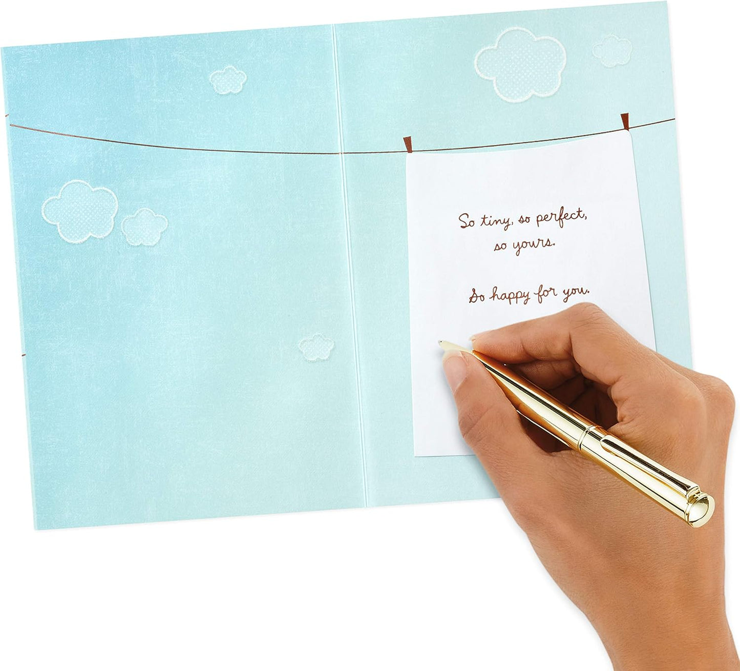 Hallmark Congratulations Greeting Card for New Baby Boy (Clothesline)