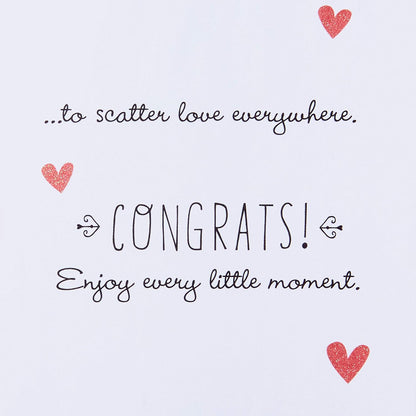 Hallmark Congratulations Greeting Card for New Baby Girl (Pink Elephant)