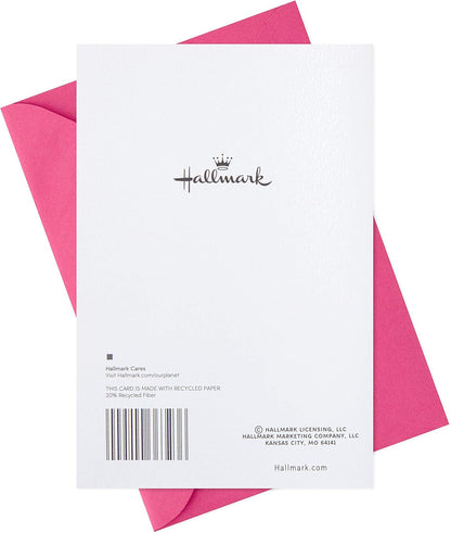 Hallmark Congratulations Greeting Card for New Baby Girl (Pink Elephant)