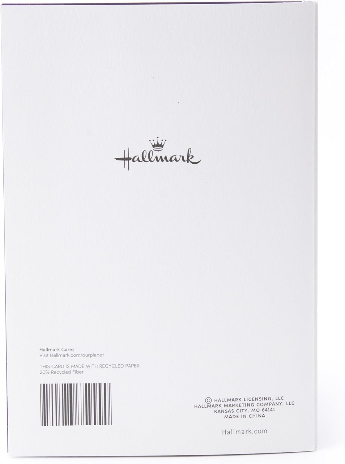 Hallmark 60th Birthday Greeting Card (Rays with Tassel) back view showcasing recycled paper and logo details.