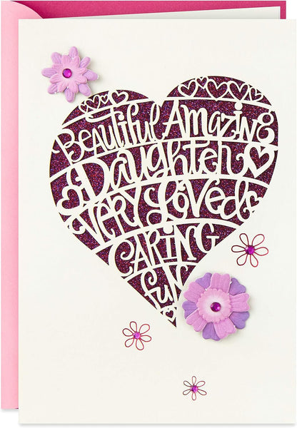 Hallmark Birthday Greeting Card for Daughter (Heart Cutout)