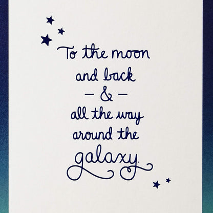 Hallmark Love Card, Love You to The Moon (Anniversary Card or Birthday Card), 499RZB1327 with heartfelt message on paper