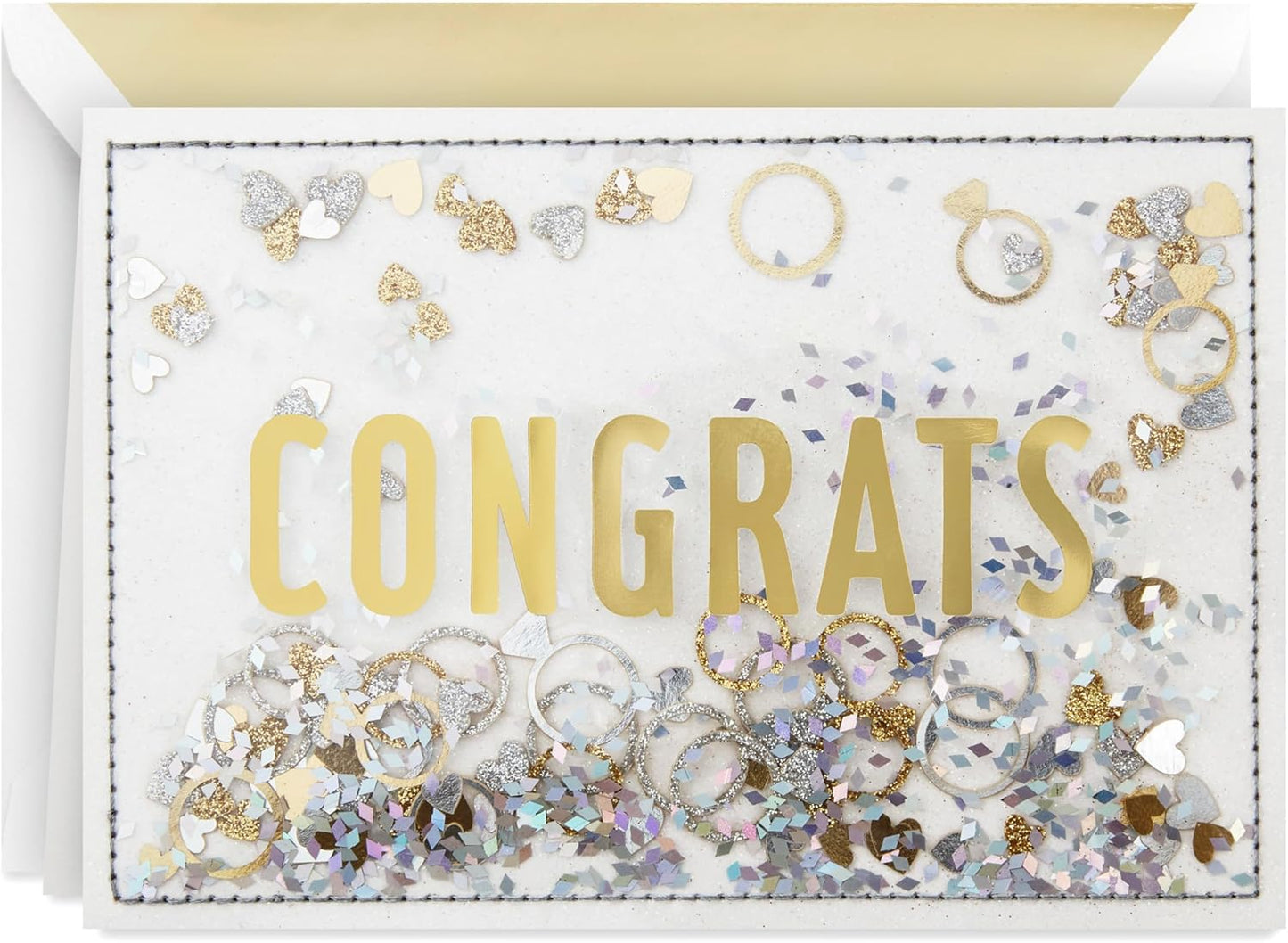 Hallmark Signature Congratulations Engagement Card, Bridal Shower Card, Wedding Card (Congrats Confetti)