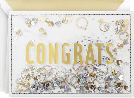 Hallmark Signature Congratulations Engagement Card, Bridal Shower Card, Wedding Card (Congrats Confetti)