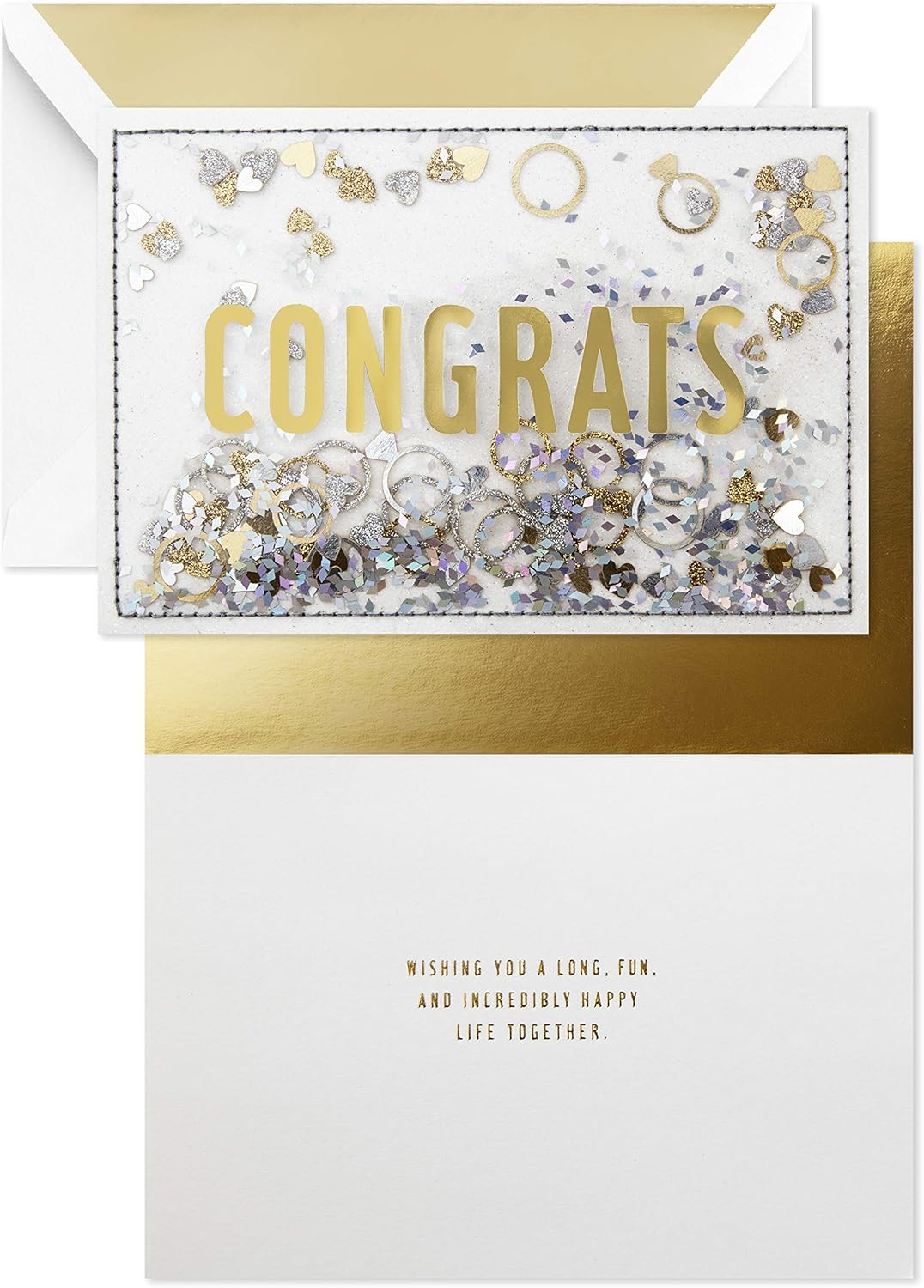 Hallmark Signature Congratulations Engagement Card, Bridal Shower Card, Wedding Card (Congrats Confetti)
