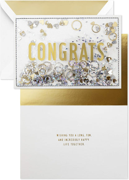 Hallmark Signature Congratulations Engagement Card, Bridal Shower Card, Wedding Card (Congrats Confetti)