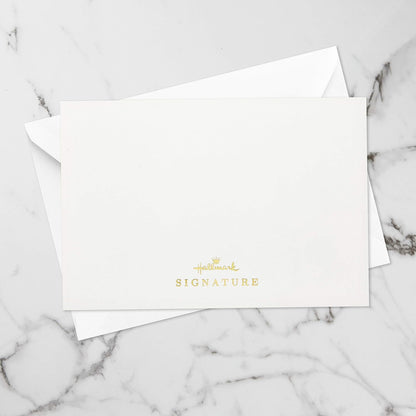 Hallmark Signature Paper Wonder Pop Up Birthday Card (Sushi, Everything That Makes You Happy) featuring a gold embossed logo on a sleek white background and envelope.