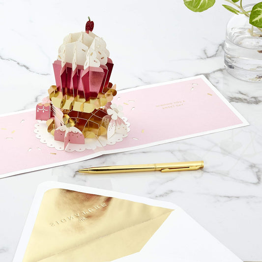 Hallmark Signature Paper Wonder Pop Up Birthday Card (Cupcake, Sweet Day)