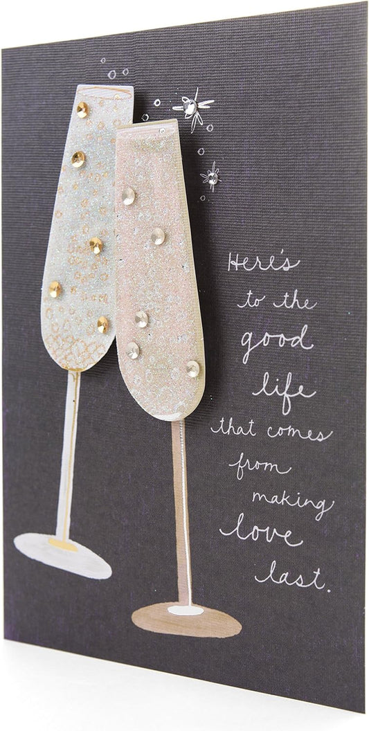 Hallmark Signature Anniversary Greeting Card (Toasting Glasses)
